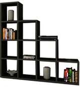 Półki do salonu - Nowoczesny regał SCHODKOWY na książki półki SACHINO czarny - miniaturka - grafika 1