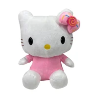 Maskotki i pluszaki - Maskotka Pluszowa Hello Kitty Różowe Ubranko Kokardka 45x30x20 - miniaturka - grafika 1