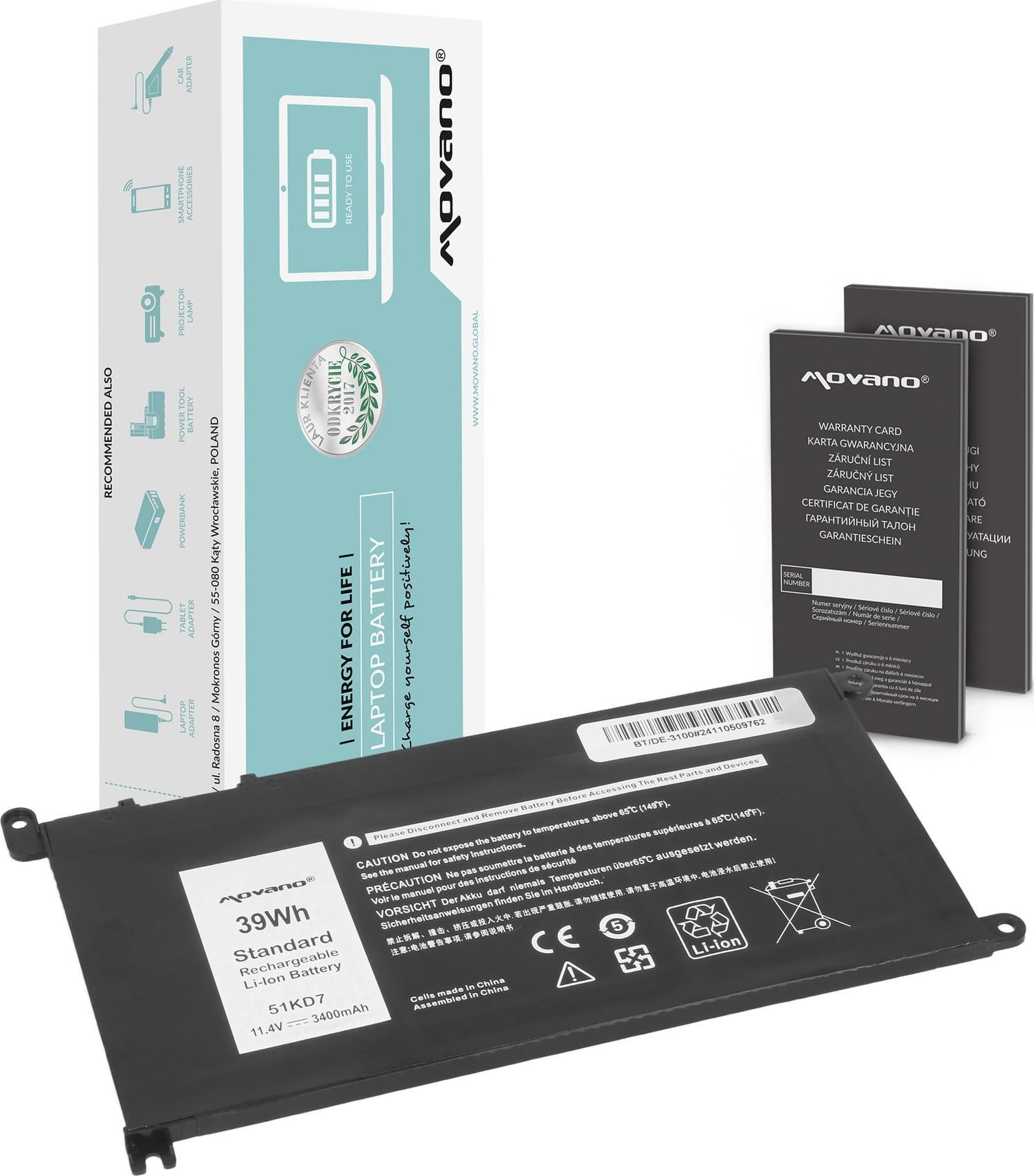 Bateria Movano do Dell Chromebook 11 3180, 3100