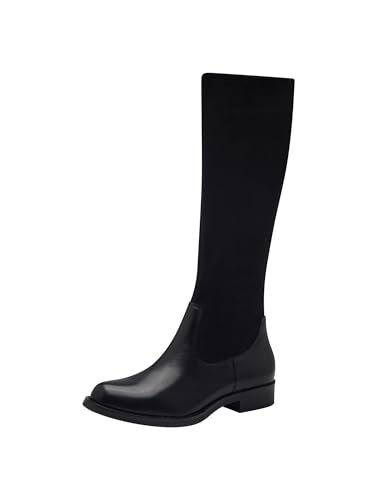 Tamaris Damskie Comfort Long Boot Flat 8-85502-43 modne kozaki, czarny, 36 EU Weit