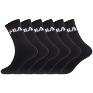 Skarpetki damskie - Fila Męskie skarpety sportowe bawełniane, skarpety męskie, wygodne, miękkie dotykowe (zestaw 6 szt.), czarny, 39-42 EU - miniaturka - grafika 1