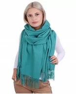 Apaszki i szaliki damskie - SZAL DAMSKI CHUSTA DUŻY MIŁY Ciepły Szalik SZMARAGDOWY zielony dla kobiet - miniaturka - grafika 1