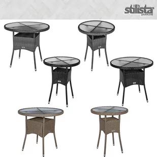 STOLIK KAWOWY OKRĄGŁY 60 CM TECHNORATTAN BALKON - Stoły ogrodowe - miniaturka - grafika 5