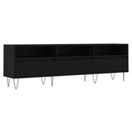 Szafki RTV - Szafka pod TV, czarna, 150x30x44,5 cm, materiał drewnopochodny Lumarko! - miniaturka - grafika 1