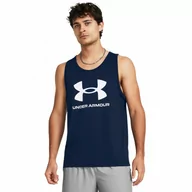 Koszulki sportowe męskie - Męski top z nadrukiem Under Armour UA Sportstyle  Logo Tank - granatowy - UNDER ARMOUR - miniaturka - grafika 1