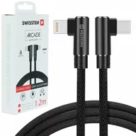 Złącza, przejściówki, adaptery - SWISSTEN Czarny Kabel USB-C - Lightning 1,2M do iPhone Arcade - miniaturka - grafika 1