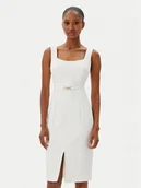 Sukienki - Fracomina Sukienka koktajlowa FR25SD2001W42901 Écru Slim Fit - miniaturka - grafika 1