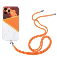 Etui i futerały do telefonów - König Design Etui kompatybilne z Apple iPhone 13 Pro Max Plastikowe etui na telefon komórkowy z łańcuszkiem - Etui na telefon komórkowy Pomarańczowy - miniaturka - grafika 1