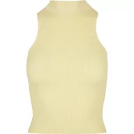 Koszulki i topy damskie - Urban Classics Women's Ladies Short Rib Knit Turtleneck Top T-Shirt, softyellow, L, Softyellow, L - miniaturka - grafika 1