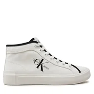 Sneakersy damskie - Sneakersy Calvin Klein Jeans Skater Vulcanized High Cs Ml Mr YW0YW01454 Biały - miniaturka - grafika 1