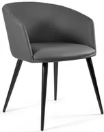 Fotele i krzesła biurowe - Krzesło stacjonarne BARNET A eko-skóra szare - miniaturka - grafika 1