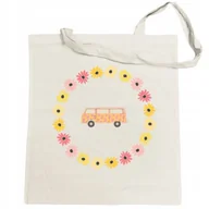 Torby i wózki na zakupy - Torba na zakupy kolorowy nadruk KWIATY Van Retro - miniaturka - grafika 1