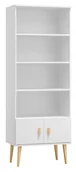 Regały - Regał drewniany Venuci drzwiczki 79 cm biały - miniaturka - grafika 1