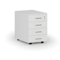 Szafki biurowe - Kontenerek biurowy mobilny SEGMENT, 4 szuflady, 430 x 546 x 619 mm, biały - miniaturka - grafika 1
