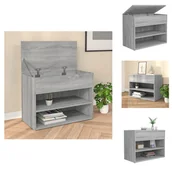 Szafki na buty - vidaXL Ławka na buty szara Sonoma 60x30x45 cm Materiał drewnopochodny - Stojaki i szafki na buty - miniaturka - grafika 1