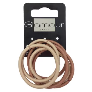 Glamour Gumki do włosów bez metalu Beżowe 6szt - Ozdoby do włosów - miniaturka - grafika 1