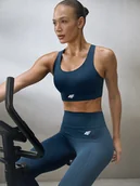 Legginsy - 4F Legginsy treningowe szybkoschnące damskie - turkusowe XS - miniaturka - grafika 1