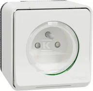 Gniazdka elektryczne - Gniazdo zasilające z uziemieniem 2P+PE kolor biały Mureva - miniaturka - grafika 1