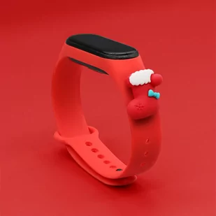 Strap Xmas opaska do Xiaomi Mi Band 6 / Mi Band 5 świąteczny silikonowy pasek bransoletka czerwony (skarpeta) - Etui i futerały do telefonów - miniaturka - grafika 2