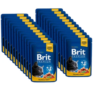 BRIT Cat ŁOSOŚ i PSTRĄG 24x100g - Mokra karma dla kotów - miniaturka - grafika 1