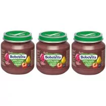 BoboVita Jabłka jagody i gruszki Williamsa po 4 miesiącu Zestaw 3 x 125 g - Desery dla dzieci - miniaturka - grafika 1
