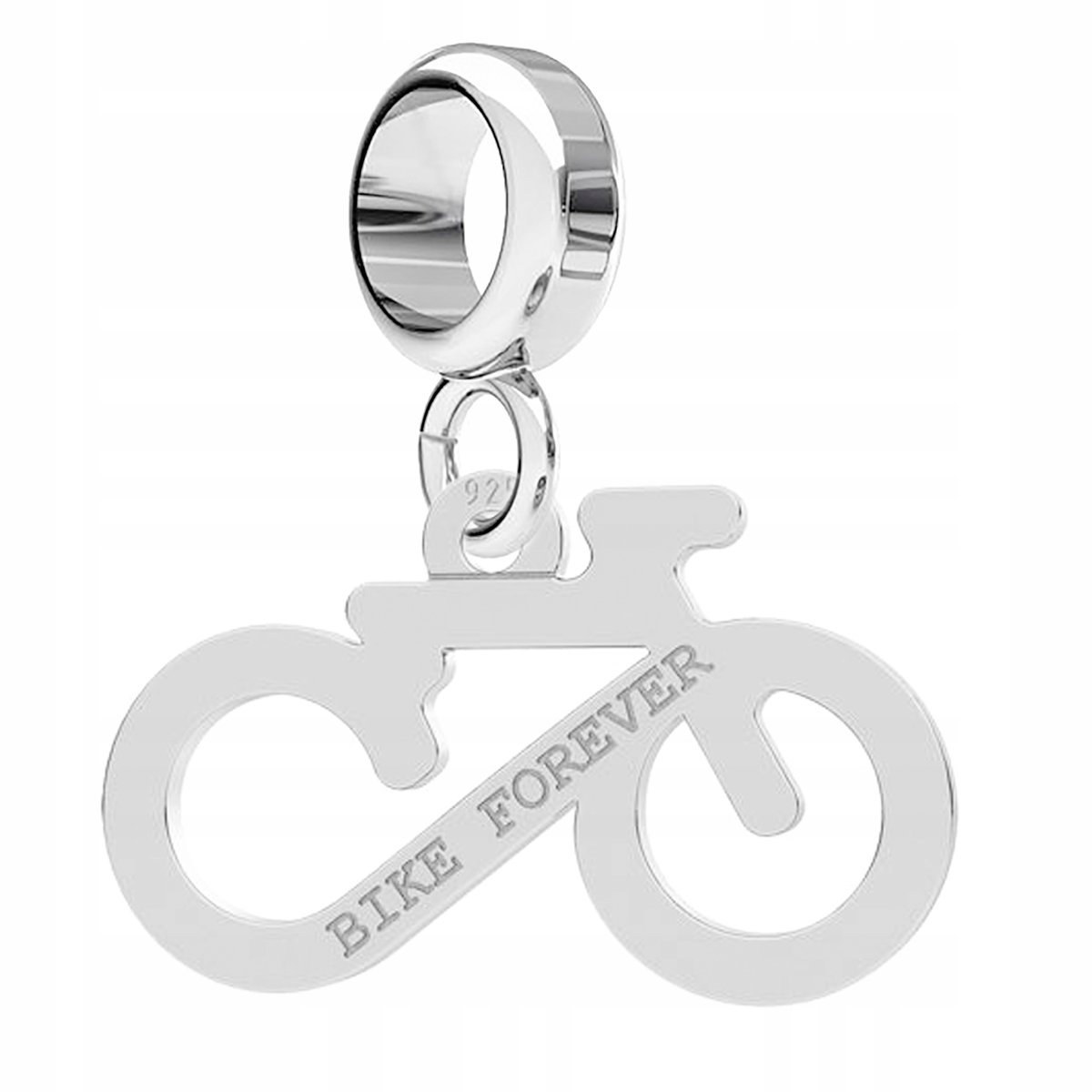 Charms Srebrny Rower z Grawerem Blaszka Rowerek Bike Forever SREBRO 925