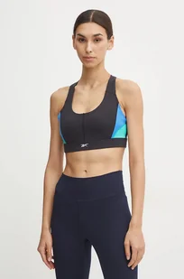 Reebok biustonosz sportowy Lux Colourblock kolor czarny wzorzysty 100205636 - Bielizna sportowa damska - miniaturka - grafika 1