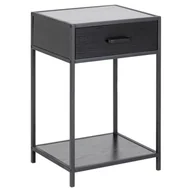 Szafki nocne - Actona Stolik Nocny Z Półką I Szufladą Watty 63X42X35 Czarny - miniaturka - grafika 1