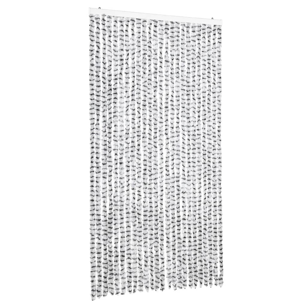 vidaXL Zasłona na muchę jasnoszara i ciemnoszara 100x200 cm szenilowa