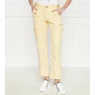 Spodnie damskie - GUESS Spodnie cargo NESSI | Regular Fit | z dodatkiem lnu - miniaturka - grafika 1