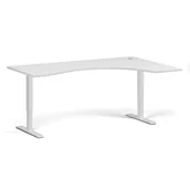 Stoły i stoliki do biura - Stół z regulacją wysokości, 1 silnik, 745 - 1235 mm, ergonomiczny L/P, blat 1800 x 1200 mm, podstawa biała, biały - miniaturka - grafika 1
