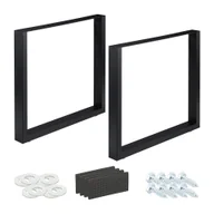 Obrusy i serwetki - relaxdays zestaw 2 bieżników na stół czarny - miniaturka - grafika 1