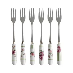 Zestaw 6 widelczyków z ceramiczną rączką Brandani Nonna Rosa - Zestawy sztućców - miniaturka - grafika 1