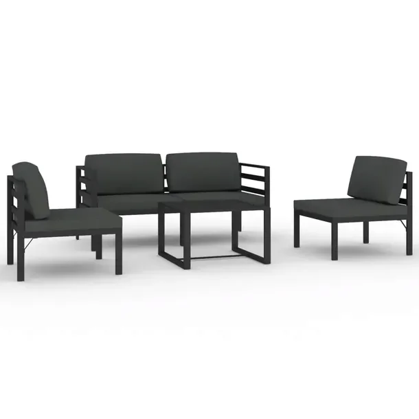 Modułowy Zestaw Wypoczynkowy do Ogrodu z Aluminium, Antracytowy, 60x60x38