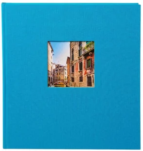 Goldbuch GOLDBUCH album na zdjęcia z okienkiem wycięciem, Bella Vista, 30 x 31 cm, 60 czarne stron z pergaminowy satynowany liści odcięcia, len, turkusowy,,,,, 27973 27 973 - Albumy fotograficzne - miniaturka - grafika 1