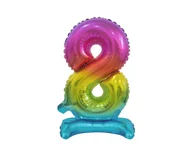 Balony i akcesoria - Godan Balon foliowy stojący cyfra 8 tęczowa - 38 cm BC-ATT8 - miniaturka - grafika 1