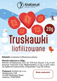 K2024 - Truskawki liofilizowane plastry 20g - Kisiel - miniaturka - grafika 1