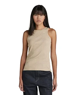 G-STAR RAW Women's Engineered Rib Tank top T-Shirt, beżowy/khaki (Brown Rice C678-D309), XL - Koszulki i topy damskie - miniaturka - grafika 1