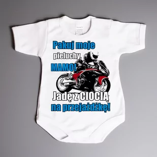 Pakuj moje pieluchy mamo jadę z ciocią na przejażdżkę - body niemowlęce - Body dla niemowląt - miniaturka - grafika 1