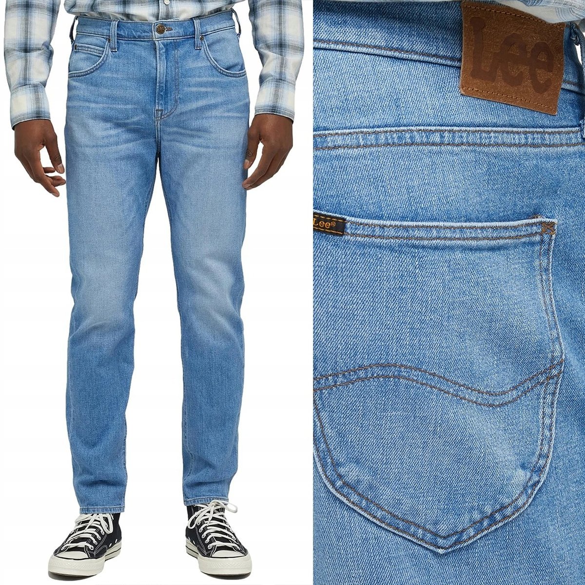 Lee AUSTIN TAPERED Union City Worn DżINS klasyczne spodnie jeansowe W33 L32