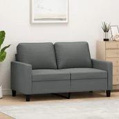 Sofy i kanapy - Sofa 2-osobowa, ciemnoszara, 120 cm, tapicerowana tkaniną - miniaturka - grafika 1
