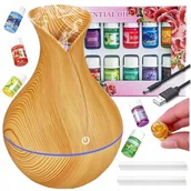 Nawilżacze powietrza - NAWILŻACZ POWIETRZA DYFUZOR ZAPACHOWY + 12x OLEJKI ETERYCZNE AROMATERAPIA - miniaturka - grafika 1