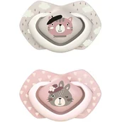 Smoczki uspokajające - canpol Babies Canpol Babies smoczek silikonowy +18m-cy symetryczny Bonjour Paris 2szt - miniaturka - grafika 1