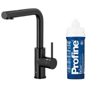 Baterie kuchenne - KFA Armatura DUERO PURE BASIC BLACK 6623-913-81 z funkcją filtracji wody, Stal nierdzewna, Filtr PROFINE BLUE "S" - miniaturka - grafika 1