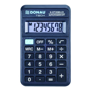 Kalkulator kieszonkowy 8 pozycyjny DONAU TECH K-DT2085-01 114x69x18mm czarny /K-DT2085-01/ DN1177 - Kalkulatory - miniaturka - grafika 1
