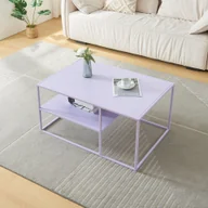 Ławy i stoliki kawowe - Stolik kawowy 'Solund' stalowy 90 x 60 x 45 cm fioletowy - miniaturka - grafika 1