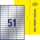 Etykiety samoprzylepne i bloki etykiet - Etykiety poliestrowe 70x16,9 znamionowe AVERY ZWECKFORM trwałe srebrne 25ark 1275 etykiet - miniaturka - grafika 1