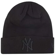 Czapki męskie - New Era Mlb Essential Cuff Knit New York Yankees czapka męska czarny czarny Rozmiar uniwersalny - miniaturka - grafika 1