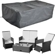Pokrowce na meble ogrodowe - Mucola pokrowiec ochronny na meble ogrodowe plandeka zestaw kanapa sofa stół odporny na warunki atmosferyczne czarny - Lounge 192x82x65 - miniaturka - grafika 1