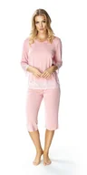 Piżamy damskie - Różowa dwuczęściowa piżama damska Peonia : Kolor - Ciemny Różowy, Rozmiar - 54 - miniaturka - grafika 1